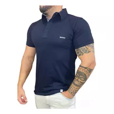 Camiseta Polo Masculina Manga Curta Camisa Botão Slim Basica