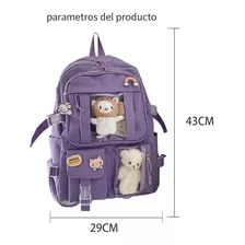 Mochila Escolar Sqy Sqy-6688 Color Violeta 35l