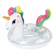 Unicornio Inflable Anillo 80 X 53 X 52 Cm Pileta Glitter