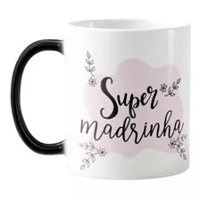 Caneca Mágica Presente Divertido Para Super Madrinha Dinda Cor Preto