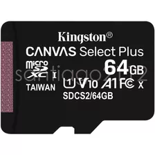 Memoria Micro Sd 64gb Kingston Clase 10 A1 Full Hd 100mbs 