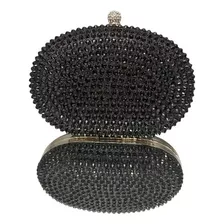 Clutch Preta Com Detalhes Brilho