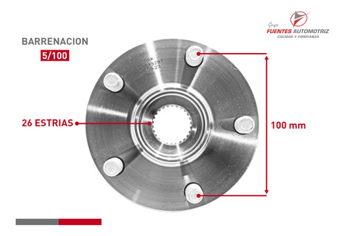 Jgo 2 Maza Balero Rueda Delantera Para Lexus Ct200h 2015 Abs Foto 4