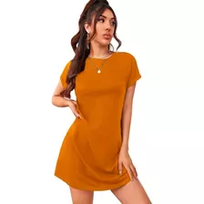 Vestido Mujer Casual Tipo Bluson Corto Maga Corta Comodo