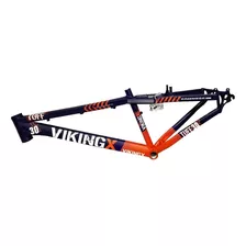 Quadro Aro 26 Vikingx Dirt Jump Tuff X Alumínio Tam 13 Cor Roxo/laranja