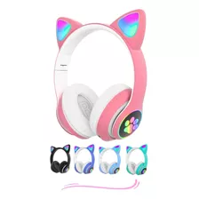 Fone De Ouvido Gatinho Bluetooth Infantil Led Menino Menina