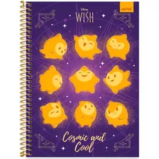 Caderno Disney Wish Desejo Spiral Capa Dura Desejo 80 F Cor Amarelo