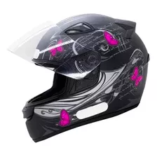 Capacete Ebf Feminino Fechado New Spark Borboleta