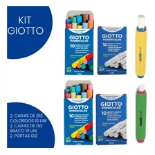 Kit Giotto De Giz Colorido Giz Branco E Porta Giz Robercolor