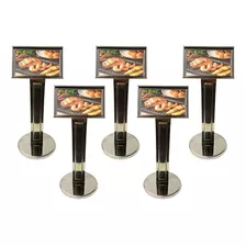 Display Identificador De Aço Inox P/ Buffet Mesas Kit 5 Pçs