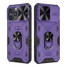 Funda Con Soporte Para iPhone 14 Pro Color Purpura Vego 