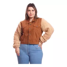 Casaco Tedy Mangas Pelucia Plus Size Jaqueta Plus Size