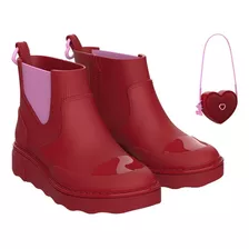Barbie Heart Bag Bota Promo Inf Cor Vermelho/rosa Desenho Do Tecido Liso Tamanho 29.30 Br