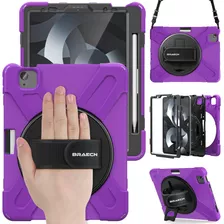 Funda iPad Air 4 Braecn Rígida Antichoque Soporte Mano Púrpu