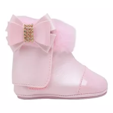 Bota Botinha Baby Menina Cano Alto Inverno Pelúcia 14 Ao 19