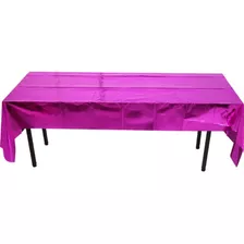 Toalha De Mesa Metalizado Plástico Para Decoração De Festa Cor Pink