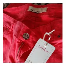 Jean Scombro Talle 32 Coral, Elastizado Divino Y Campera T3