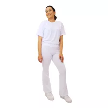 Calça Flare Cuidadora Branca Confortavel | Premium