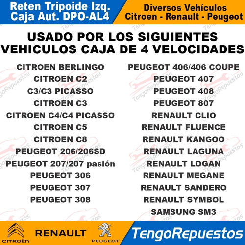 Reten Izquierdo Caja Automatica Peugeot Citroen Renault Al4 Foto 5