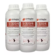 03 Colas Acrílica Sinteglas S-320/6 Antibolhas + Resistência