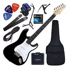 Kit Guitarra Strato Elétrica Queens Sonicx Completa + Cubo