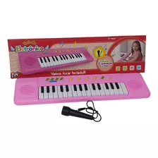 Piano Teclado Musical Infantil Microfone Educativo Karaoke 