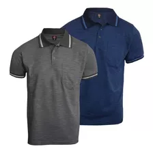 Camisa Polo Sensação Com Bolso Piquet Kit 2 Polos