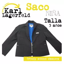 Saco Niña Negro Karl Lagerfeld Cierre. La Segunda Bazar