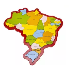 Quebra Cabeça Madeira Mapa Brasil Regiões Estados Capitais