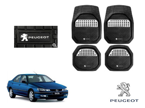 Tapetes 3d Logo Peugeot + Cubre Volante 406 2000 A 2004 2005 Foto 2