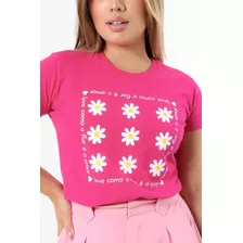 Tshirt Camisa Flores 100% Algodão 