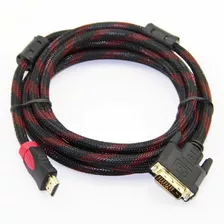 Cable Dvi A Hdmi Enmallado 1.5 Metros 24 + 1 Pin Enmallado