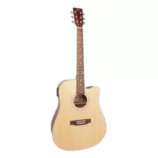 Guitarra Electroacústica Sx Sd204ce Para Diestros Natural Palo De Rosa Mate