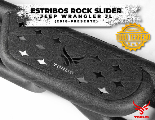 Estribos Acero Rock Slide Jeep Wrangle Jl 4 Puerta 2018-2024 Foto 7