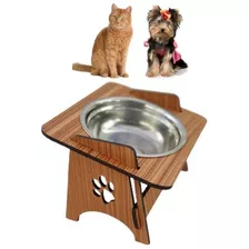 Comedouro Elevado Pet - Pote Inox - Gatos E Cachorros