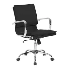 Cadeira De Escritório Diretor Giratória Eames Comfort Pre... Cor Preto Material Do Estofamento Poliuretano