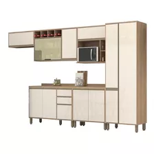 Cozinha Modulada 6 Peças Com Tampo Selfie Mel Vanilla/pérola