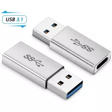 Adaptador Usb-c Hembra A Usb Macho | 2 Piezas / Plateado