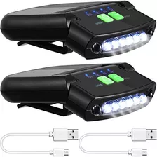 2 Piezas Led Clip En Tapa Luces Usb Recargable Tapa Lin...