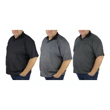Kit 3 Camisa Polo Plus Size Malha Qualidade Em Oferta Barata