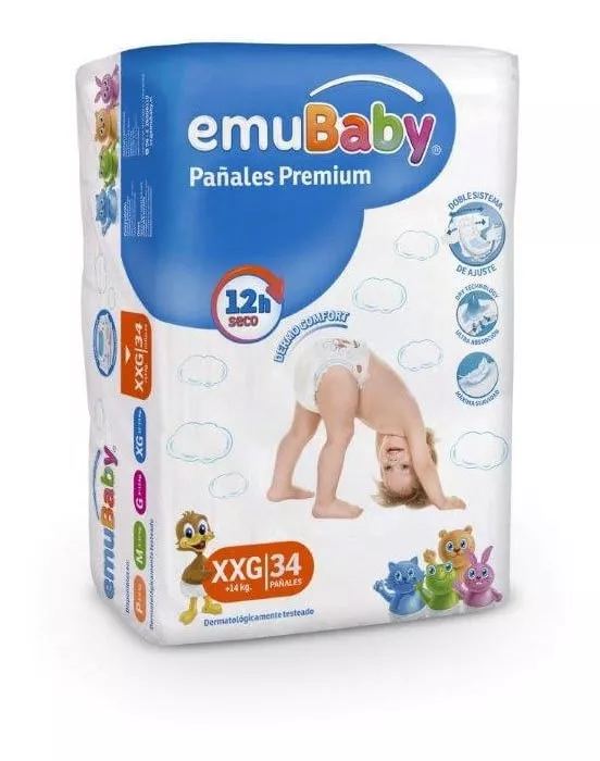 Pañales Emubaby Premium - Talla Xxg - 34 Uds. Tamaño Extra Extra Grande (xxg)