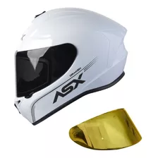 Capacete Moto Asx Draken Monocolor Branco + Viseira Extra