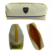 Cartuchera Blanca De Boca Juniors De Fútbol Quemoda Color Blanco