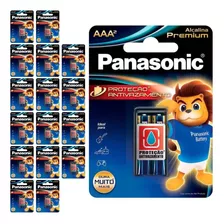 34 Pilhas Alcalinas Premium Aaa 3a Panasonic 17 Cart