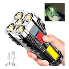 Linterna Led Recargable Usb Ideal Camping Pesca 