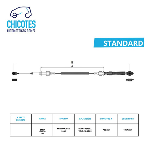 Chicote Transversal De Velocidades Mini Cooper 2002 Foto 2