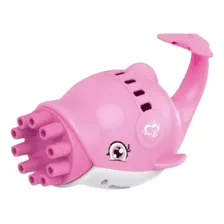 Golfinho Bolas Sabão Máquina Elétrica Brinquedo Lança Bolhas Cor Rosa