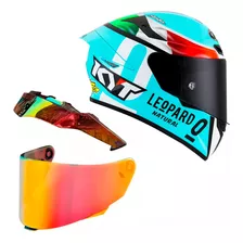 Capacete Kyttt Course Foggi + Viseira Verm + Spoiler Dourado