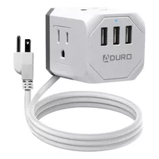 Aduro Powerup - Enchufe Cuadrado Mltiple Y Tira De Alimentac