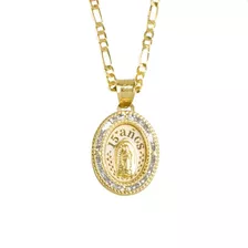 Medalla 15 Años Con Virgen Guadalupe Oro 10k + Cadena Regalo